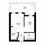 Apartament Studio Tip 1 - B1S1 - Drumul Taberei Residence - Apartamente de vanzare Bucuresti - Suprafata utila totala - 55.44 mp