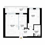 2 Room Apartment Type 4 - B1E2 - Drumul Taberei Residence - Apartments for Sale in Bucharest - Total Usable Area - 59.62 sqm