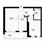 2 Room Apartment Type 6 - B1E2 - Drumul Taberei Residence - Apartments for Sale in Bucharest - Total Usable Area - 60.00 sqm
